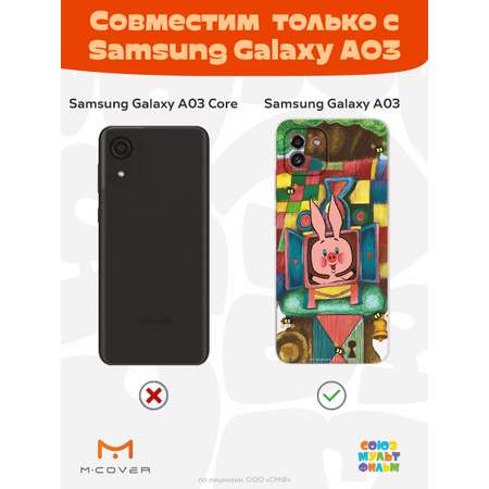 Силиконовый чехол Mcover для смартфона Samsung Galaxy A03 Союзмультфильм Довольный Пятачок