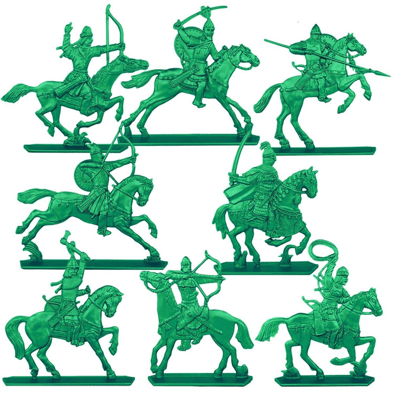 Набор солдатиков Воины и Битвы Конные половцы цвет зеленый - фото 1