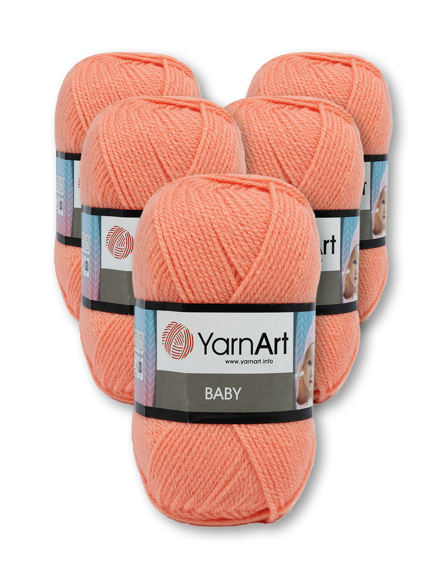 Пряжа для вязания YarnArt Baby 50 гр 150 м акрил мягкая детская 5 мотков 622 персик - фото 6