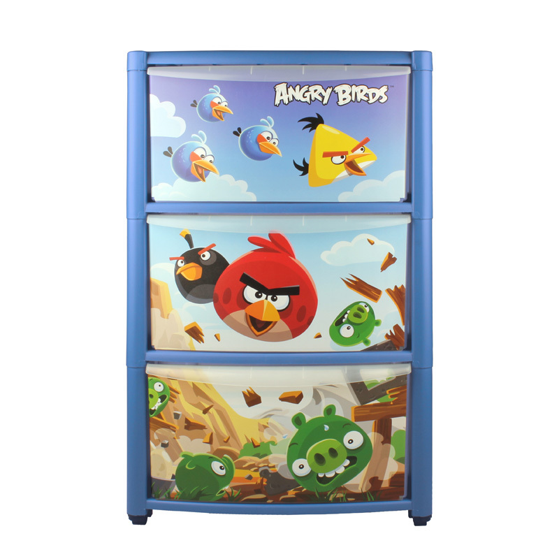 Комод Пластишка на колесах с аппликацией Angry Birds (3 ящика) в ассортименте - фото 4