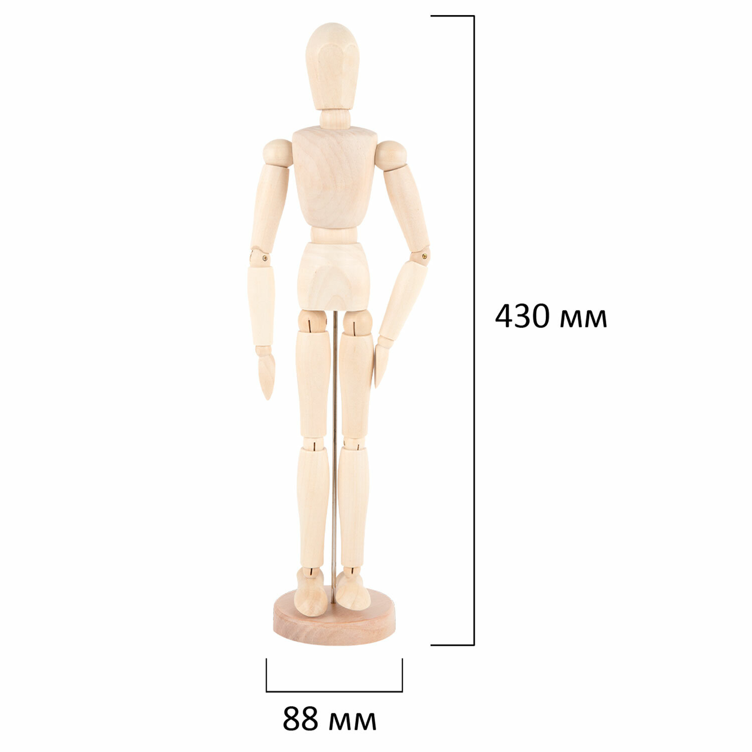 Манекен человека Brauberg художественный для рисования деревянный высота 43 см - фото 7