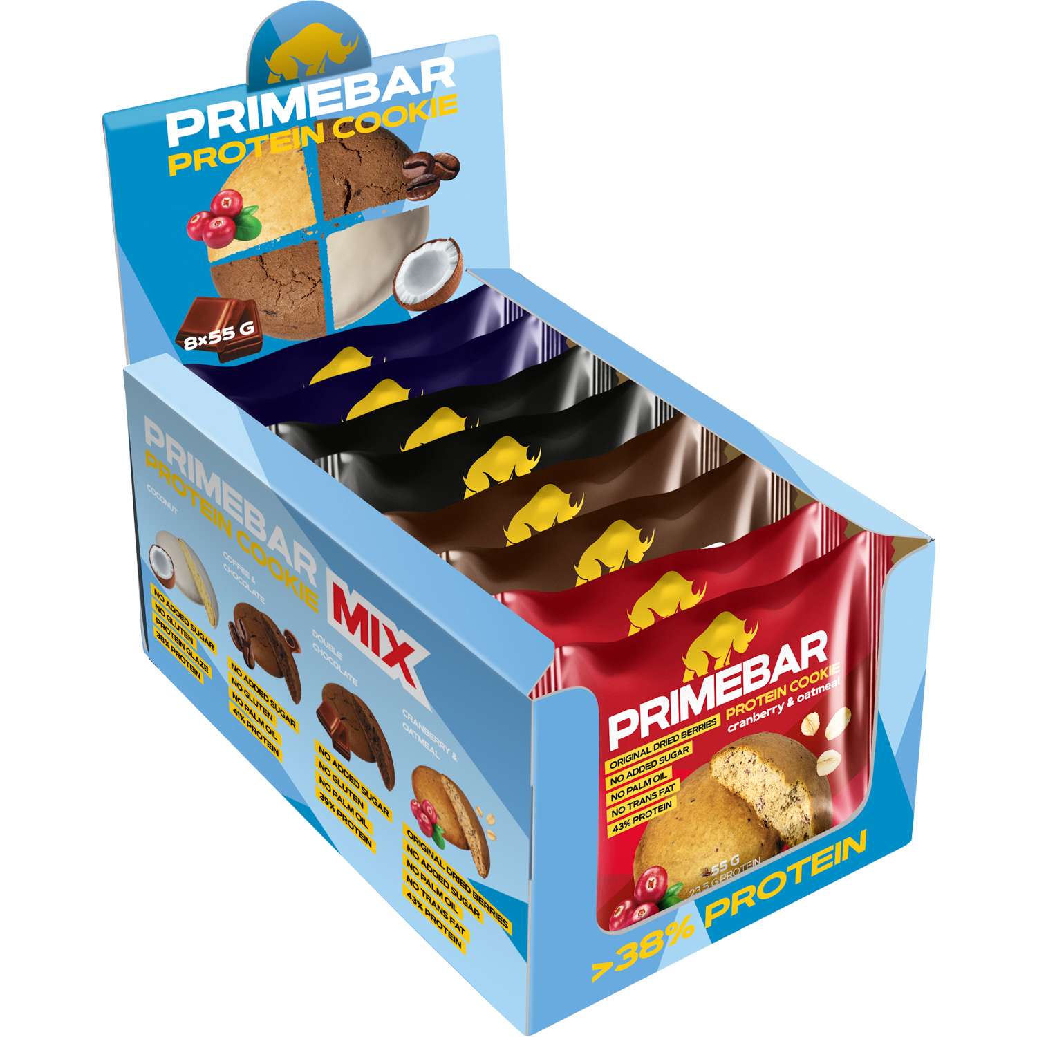 Печенье протеиновое Primebar Mix 55г*8шт - фото 2