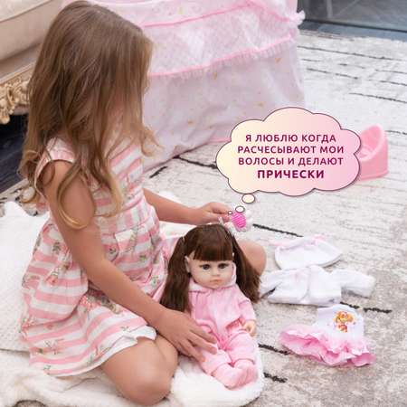 Кукла Реборн QA BABY Альбина девочка интерактивная Пупс набор игрушки для ванной для девочки 38 см