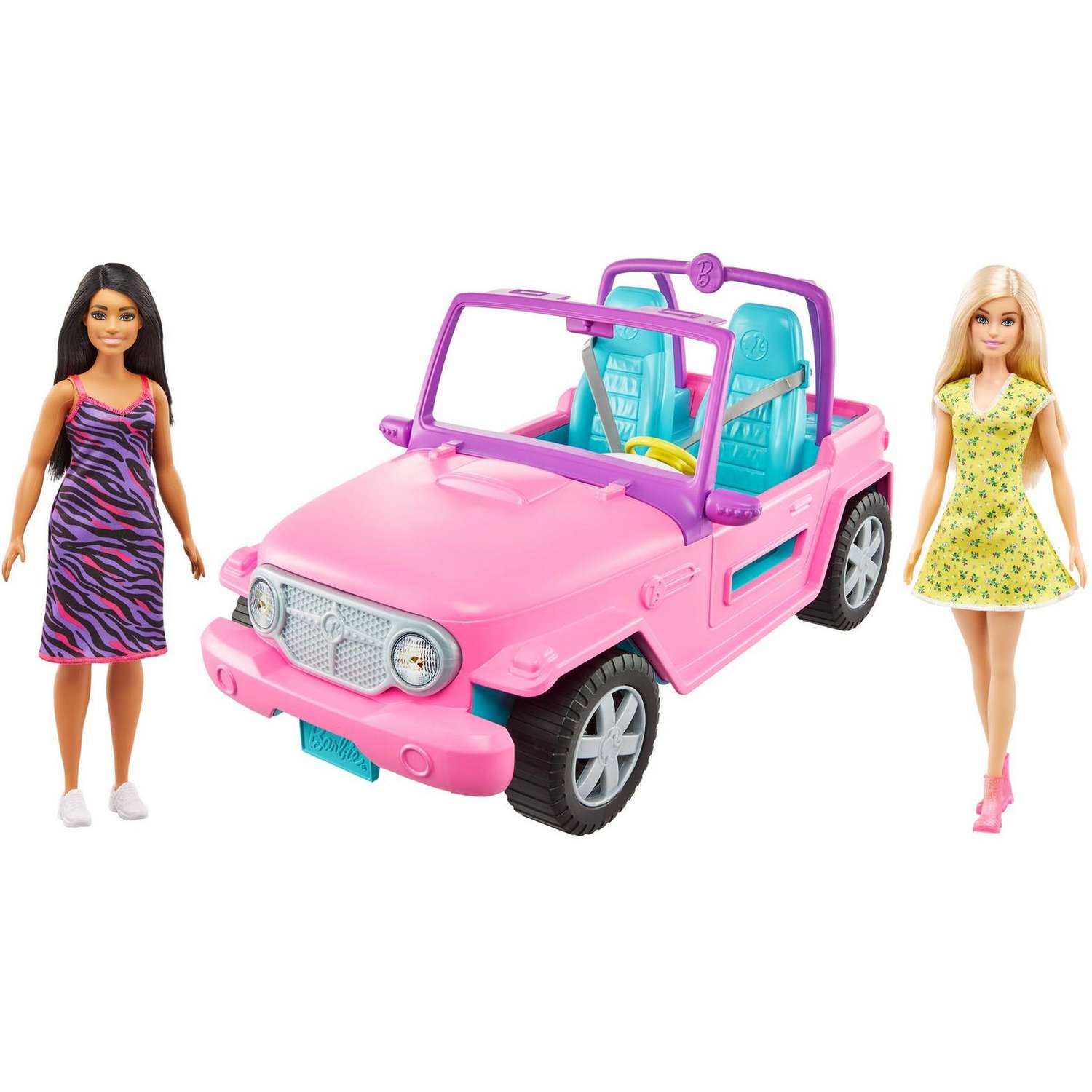 Кукла Barbie с подругой в розовом джипе GVK02 купить по цене 25490 ₸ в  интернет-магазине Детский мир