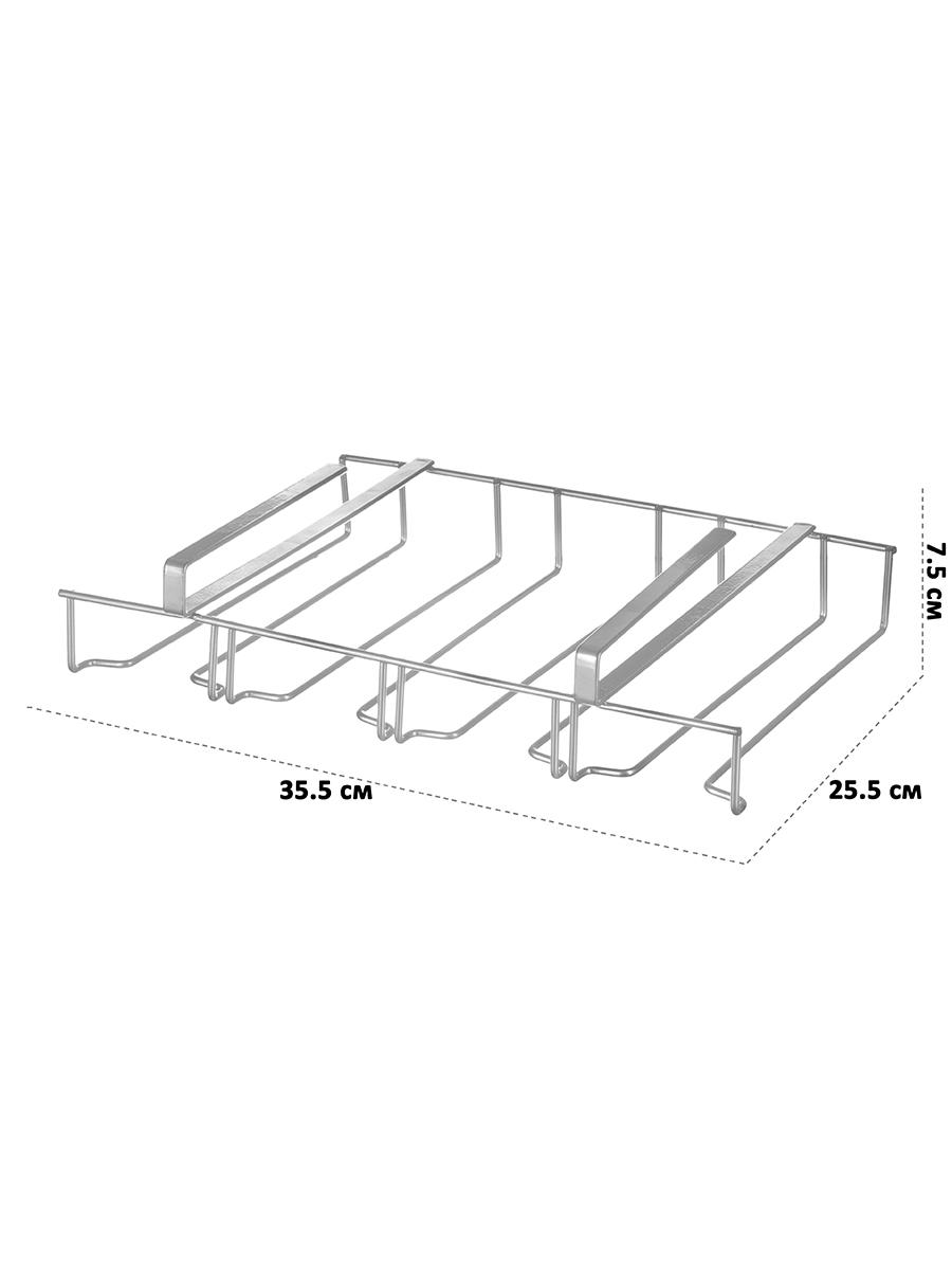 Держатель El Casa для бокалов подвесной 35.5х25.5х7.5 см Серебристый - фото 2