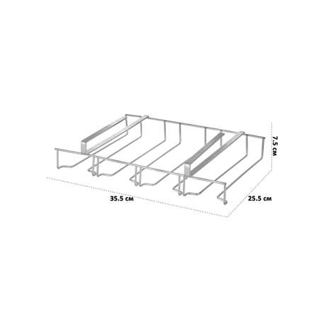 Держатель El Casa для бокалов подвесной 35.5х25.5х7.5 см Серебристый