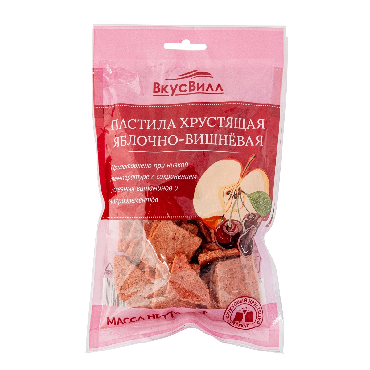 Пастила ВкусВилл яблоко-вишня хрустящая 75 г купить по цене 130 ₽ в  интернет-магазине Детский мир