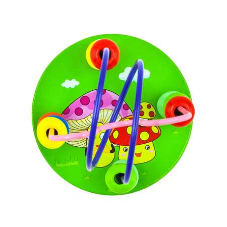 Игрушка развивающая Алатойс Лабиринт с шариками Грибочек