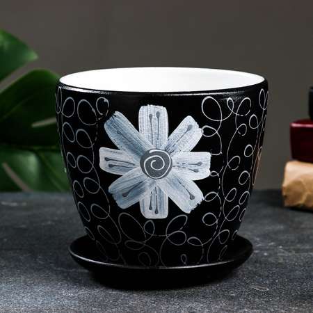 Горшок Sima-Land цветочный «Анемона» чёрный 1.4 л