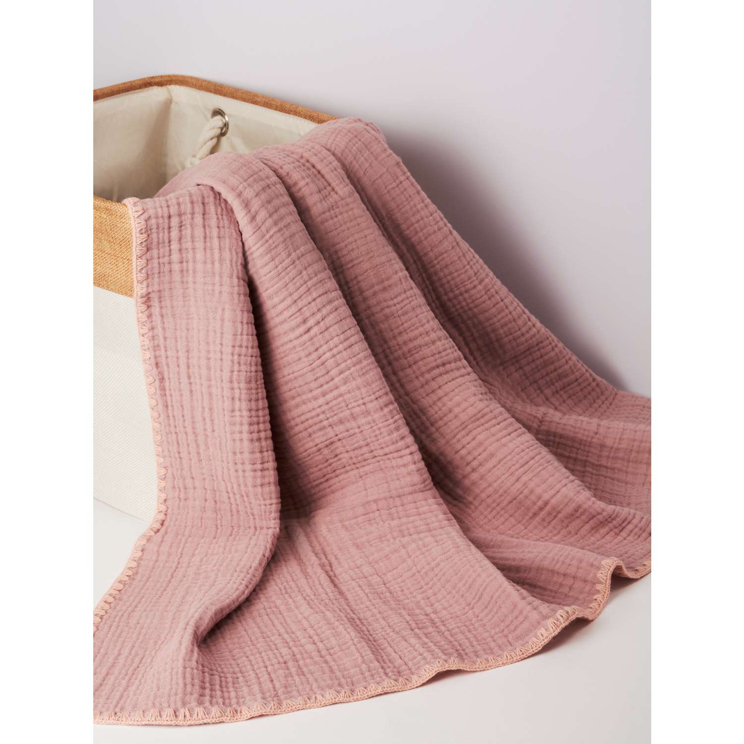 Муслиновое одеяло Bebekevi для новорожденного четырехслойное розовый - фото 1