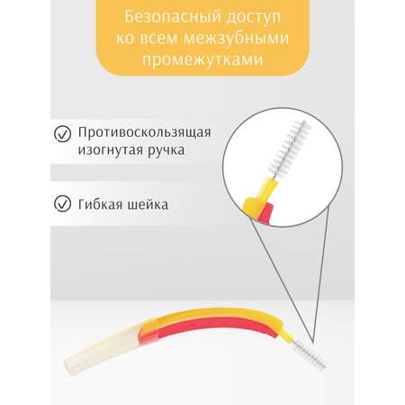 Межзубные ершики edel+white PROFI-LINE M 0.7мм 6 штук с защитными колпачками