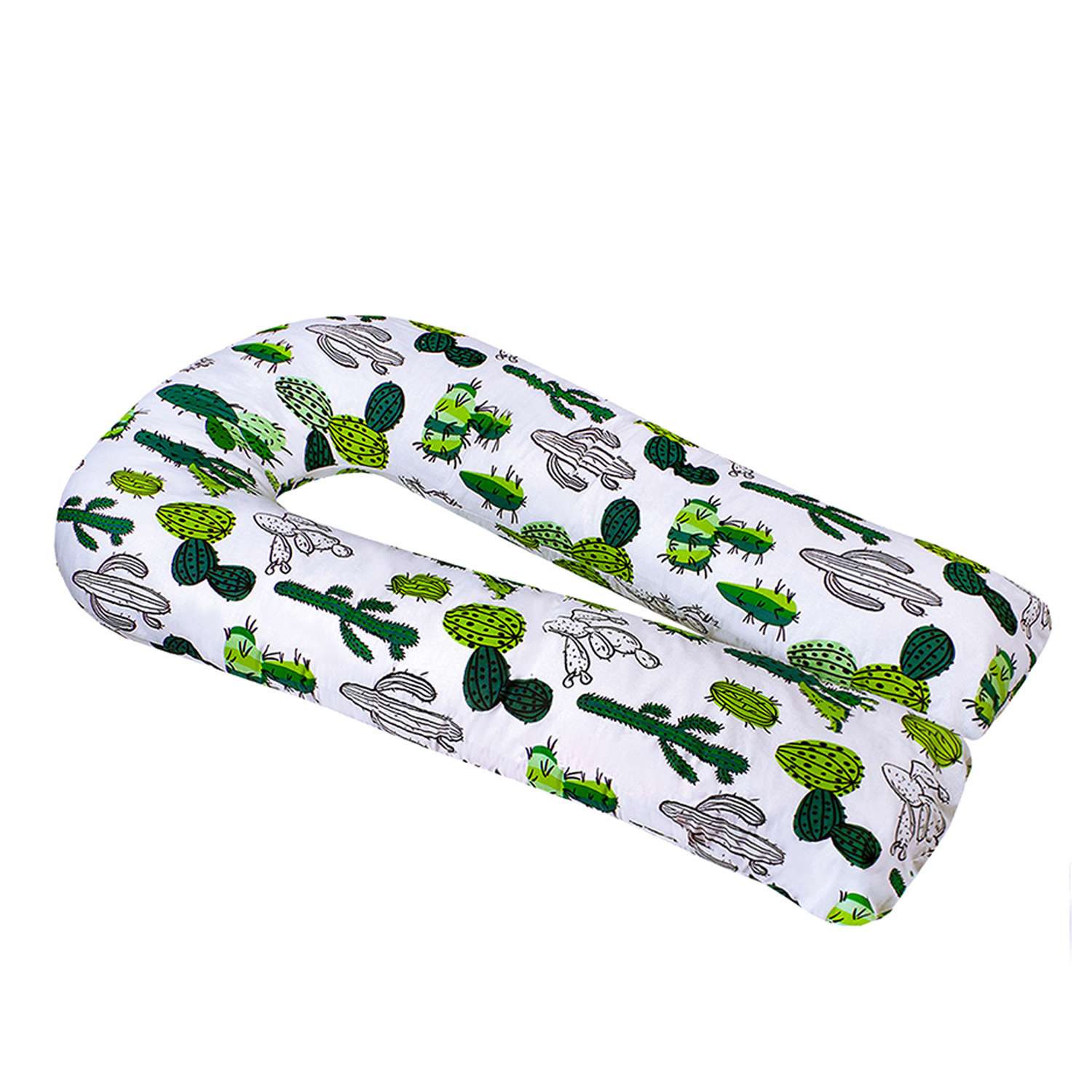 Наволочка к подушке для беременных Amarobaby Кактусы U-образная Зеленый - фото 3