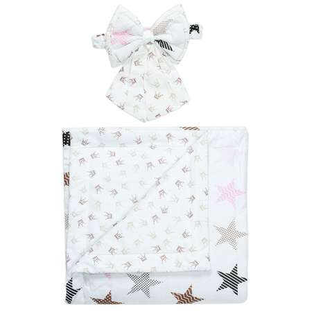 Конверт-одеяло Чудо-чадо для новорожденного на выписку Времена года короны/розовый