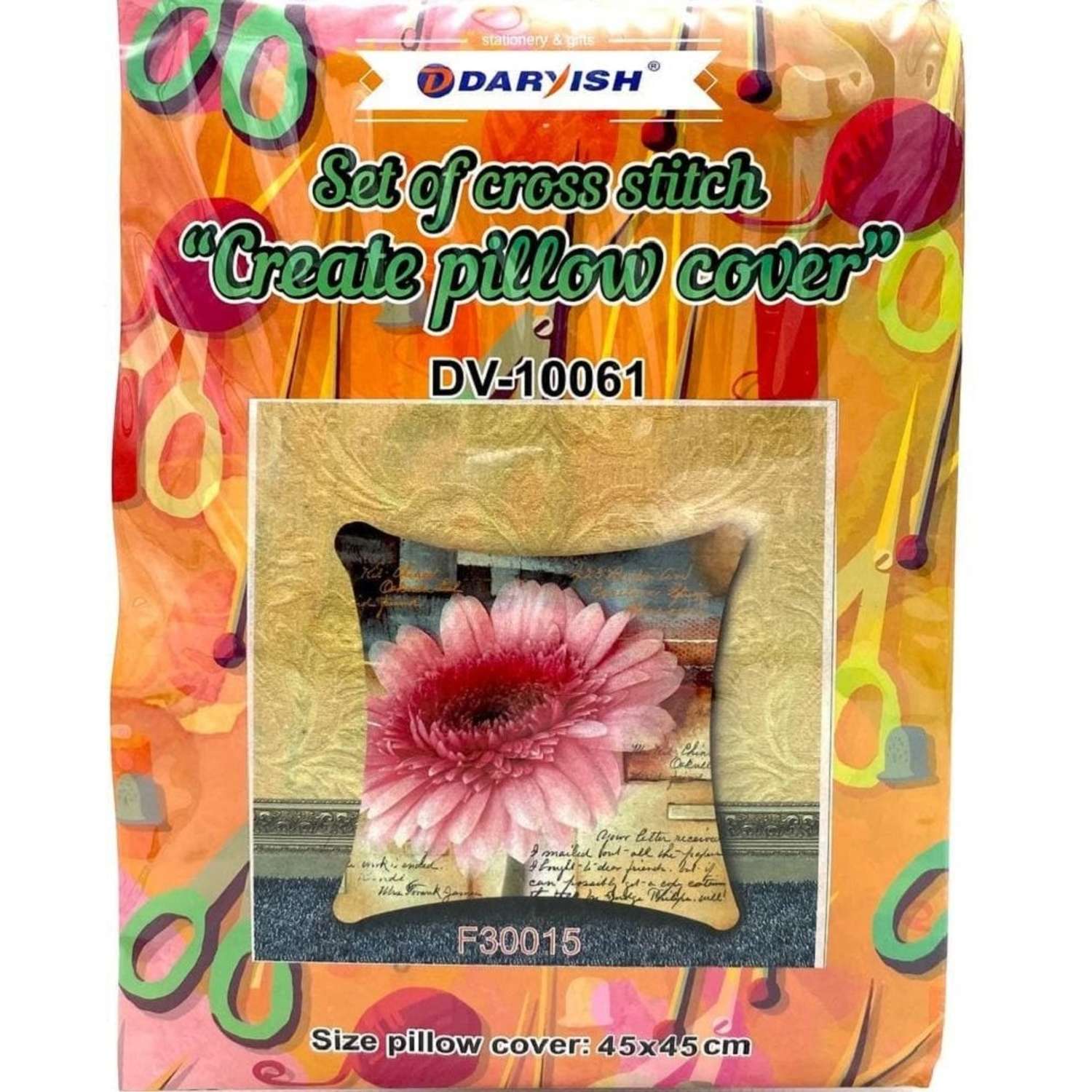 Набор для вышивания крестом Darvish Цветок герберы наволочка - фото 1