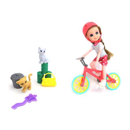 Кукла ND PLAY Нина на прогулке с аксессуарами велосипед