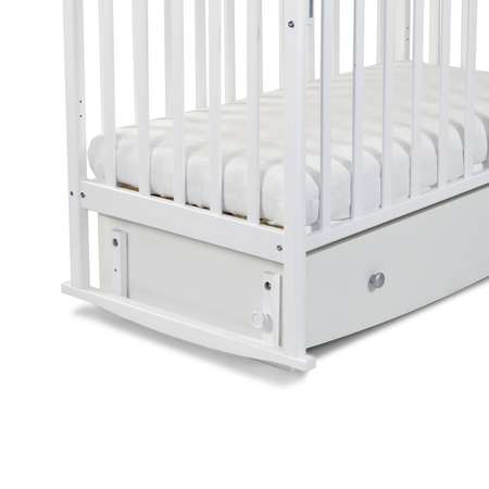 Детская кроватка Наша Мама чердак, продольный маятник (белый)
