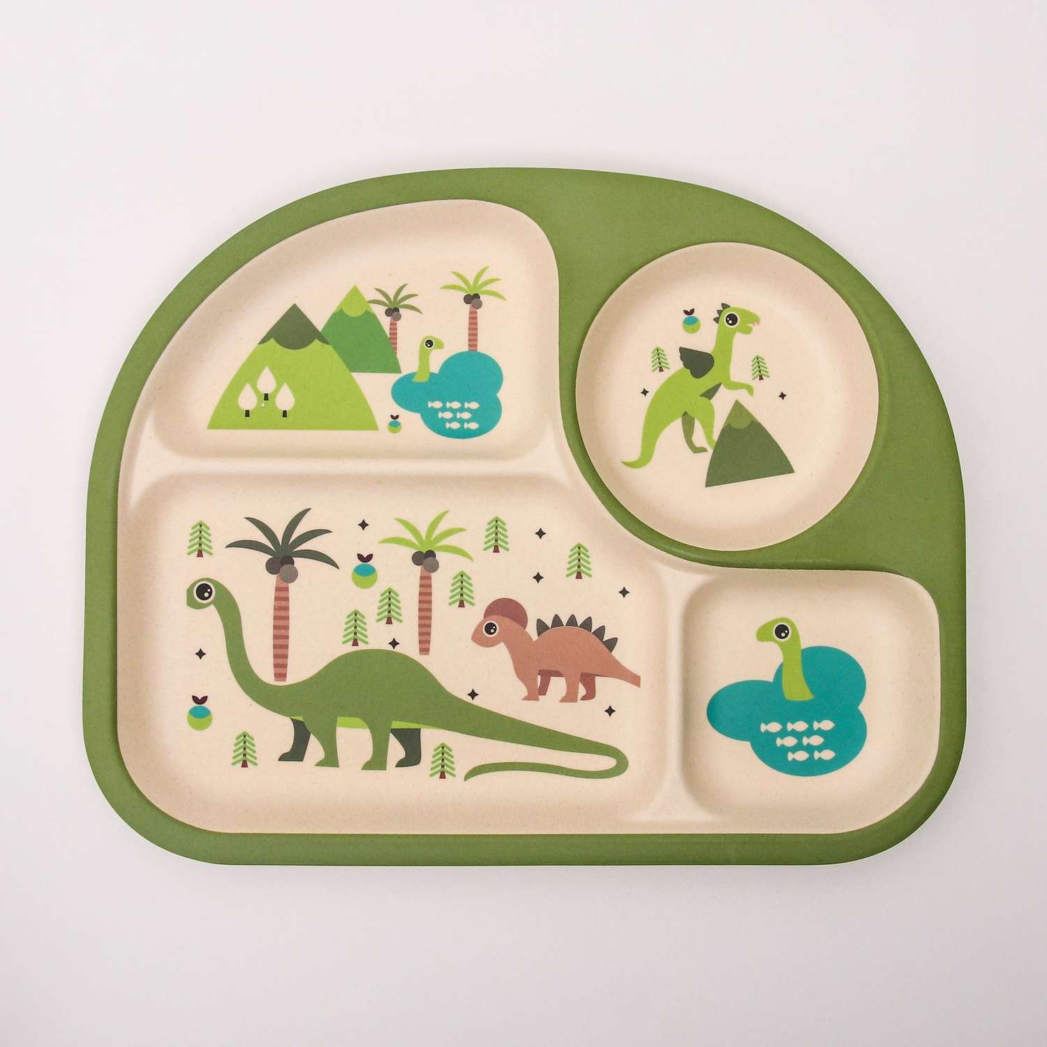 Набор посуды Крошка Я бамбуковый Динозавры 5 предметов - фото 3
