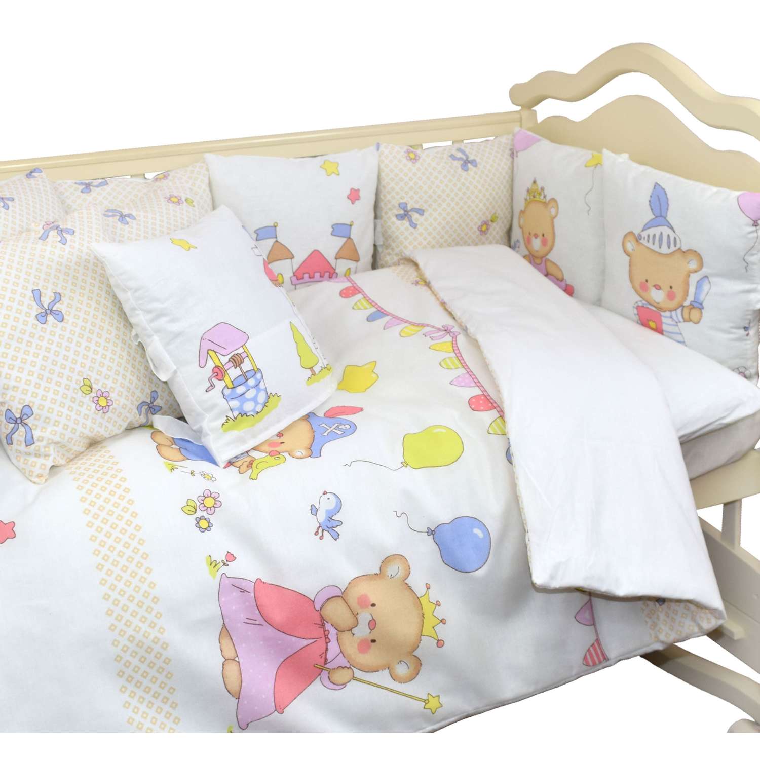 Комплект в кроватку L'Abeille Рыцари и Принцессы 6 предметов 5941 - фото 5