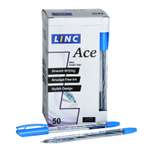 Ручки LINC Набор шариковых Ace синие чернила 50 штук ассорти