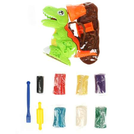 Набор с тестом для лепки МультиАРТ Динозавр с формочками