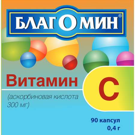 Биологически активная добавка Благомин Витамин С 300мг 0.4г 90капсул