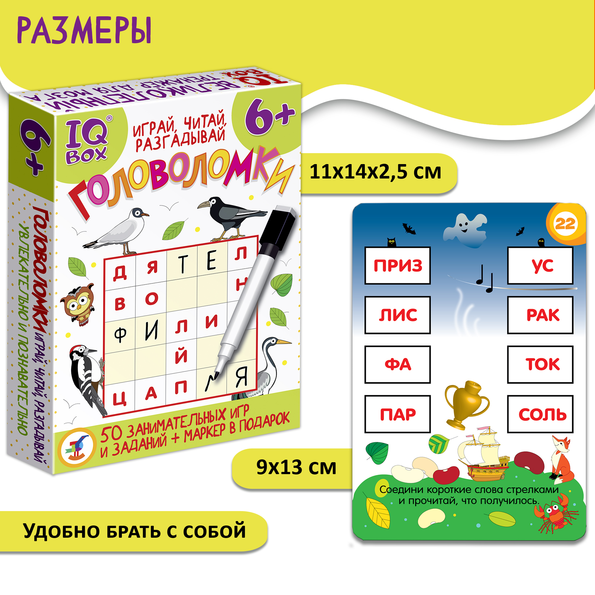 Карточная игра Дрофа-Медиа IQ Box. Головоломки. Играй читай разгадывай 4396 - фото 6