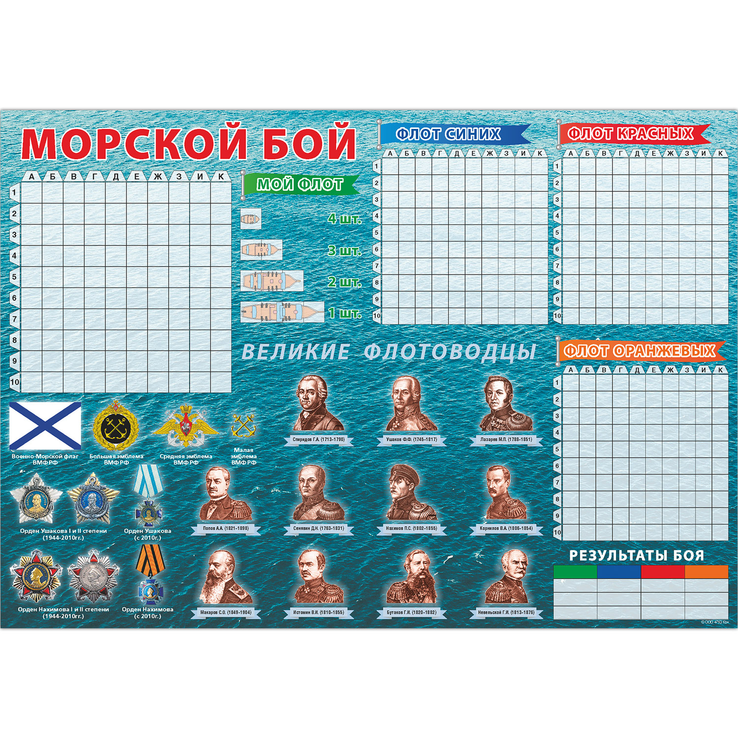 Настольная игра РУЗ Ко Морской бой на четверых. Играем всей семьей. - фото 6