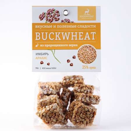 Изделие кондитерское Buckwheat Арахис и имбирь 70г