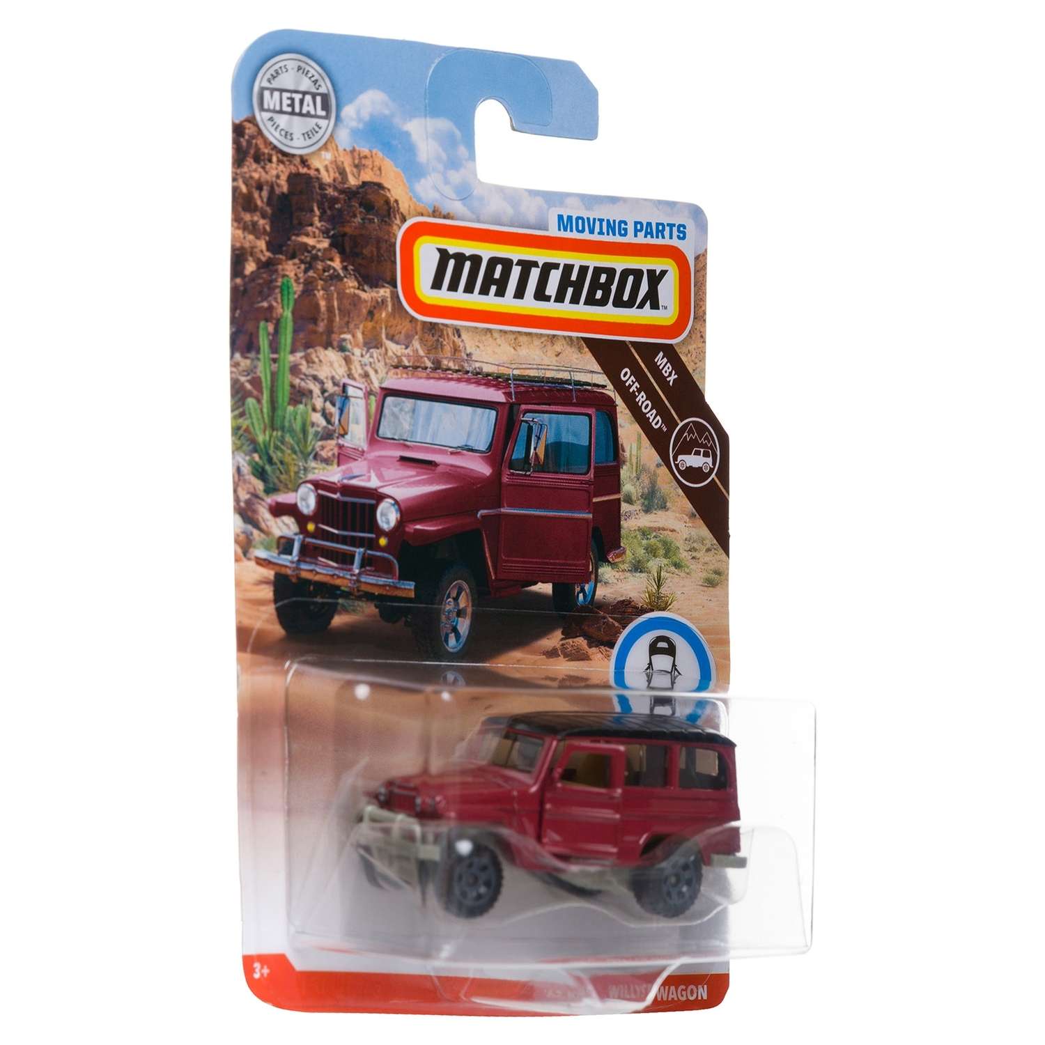 Машинка Matchbox Джип Виллис Вагон с подвижными элементами Красная GBH34 FWD28 - фото 3