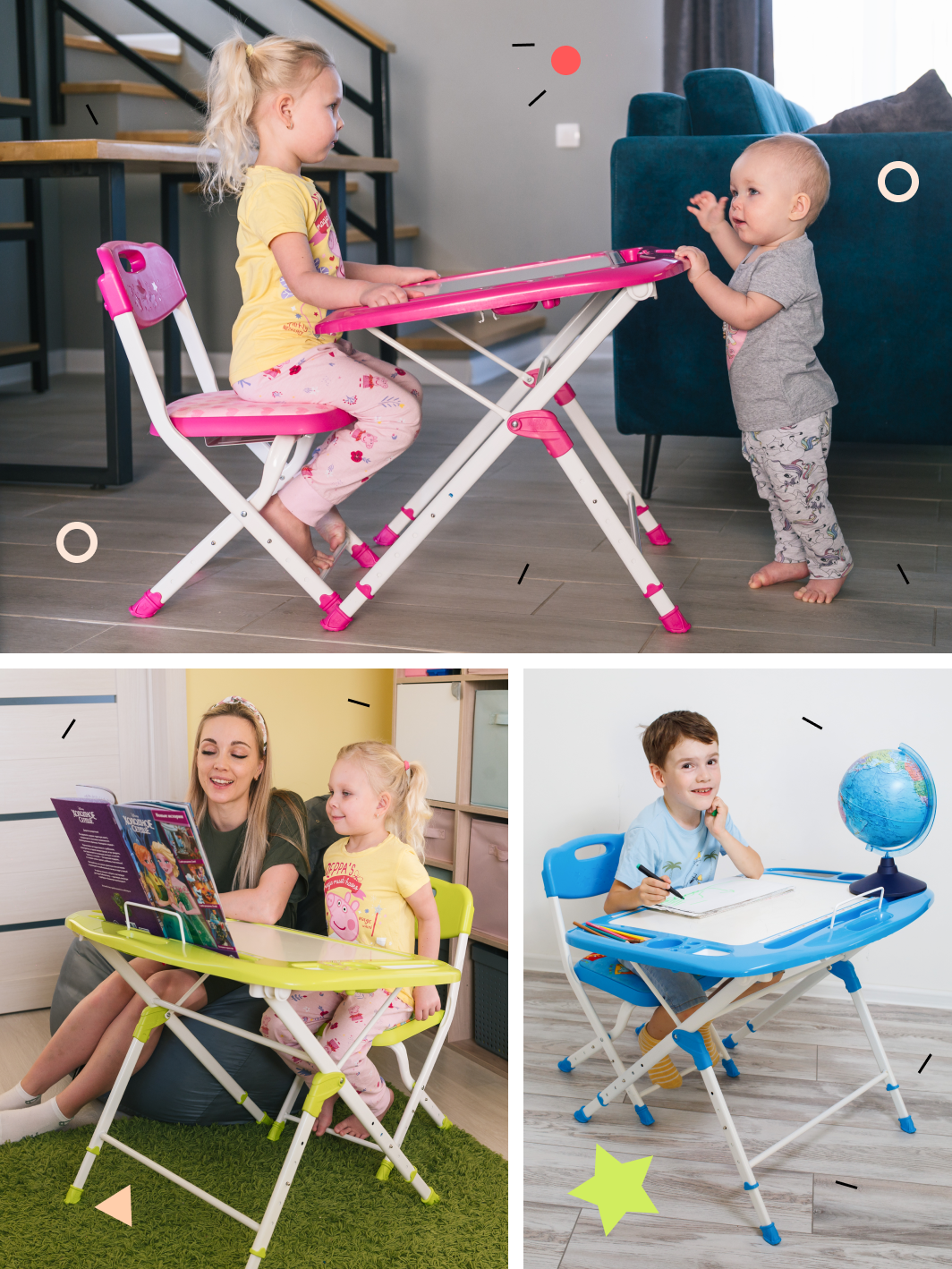 Комплект детской мебели InHome стол-парта и мягкий стульчик - фото 13