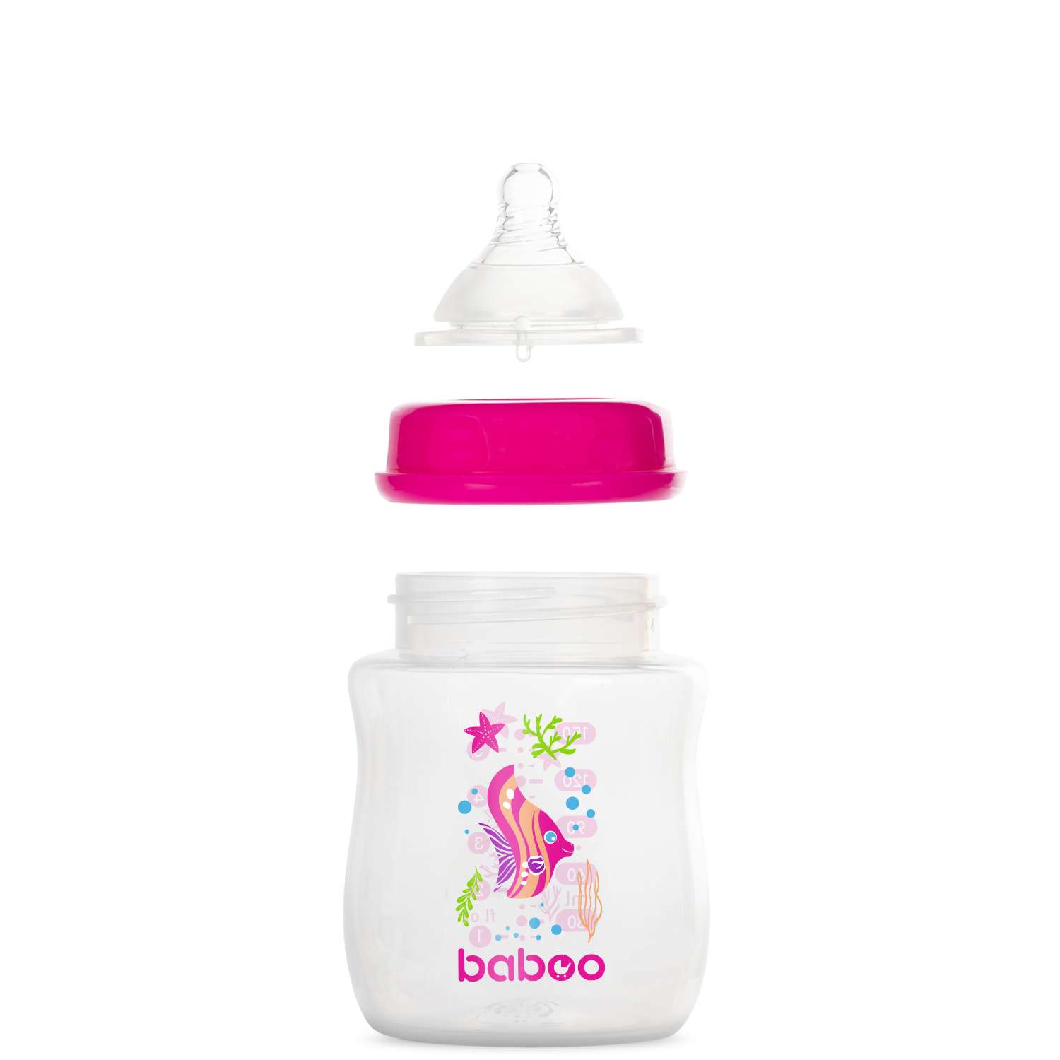 Бутылочка BABOO Sealife +соска 150мл Розовый 3-113 - фото 3