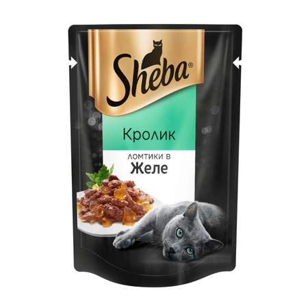 Корм влажный для кошек Sheba 85г Ломтики в желе кролик