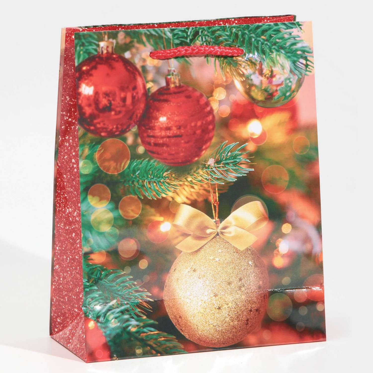 Пакет Sima-Land ламинированный вертикальный «Новогодние шарики». MS 18×23×8 см - фото 3