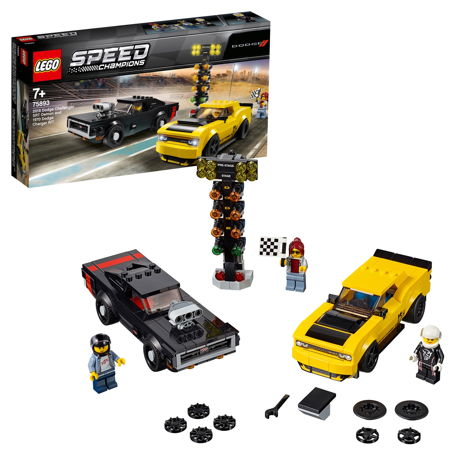 LEGO Speed Champions 2018 Dodge Challenger SRT Demon 1970 Dodge Charger R T 75893 1999