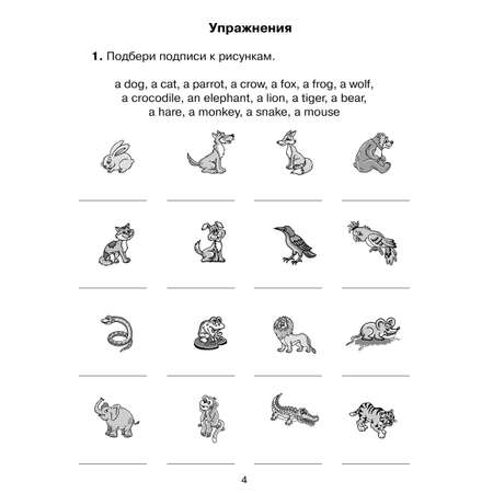 Книга ИД Литера Английские упражнения в картинках на все правила грамматики. 1 год обучения