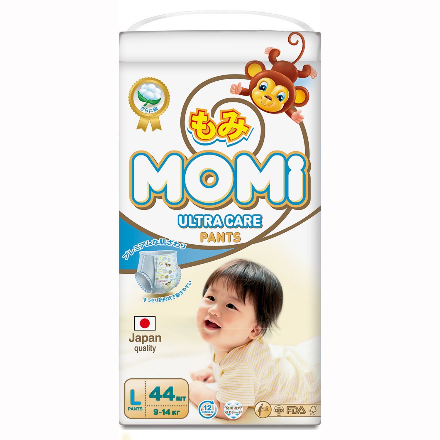 Подгузники-трусики Momi Ultra Care L 9-14кг 44шт - фото 2