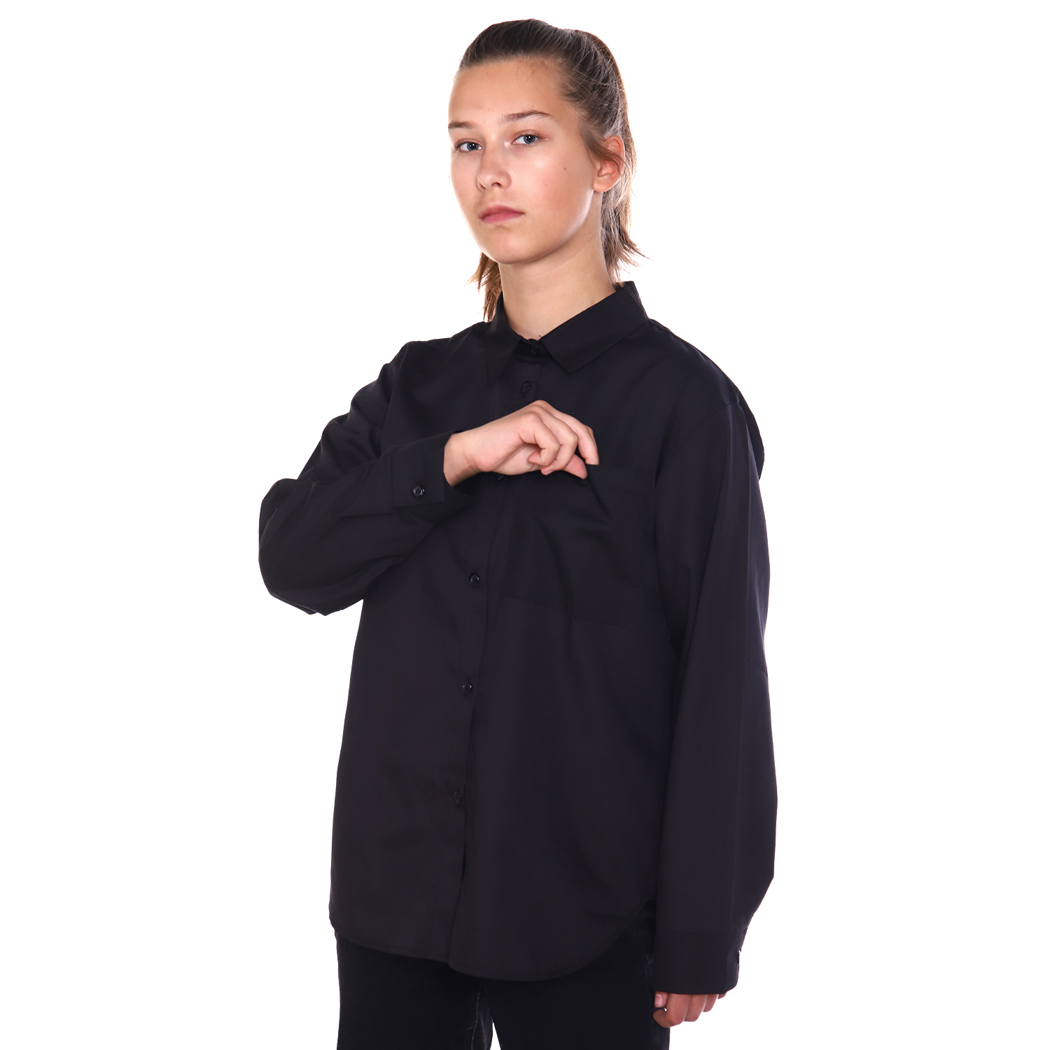 Рубашка Детская Одежда 401ФЛ9/черный - фото 3