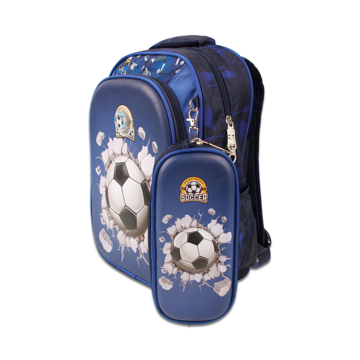 Рюкзак школьный Little Mania Футбол тёмно-синий - фото 3