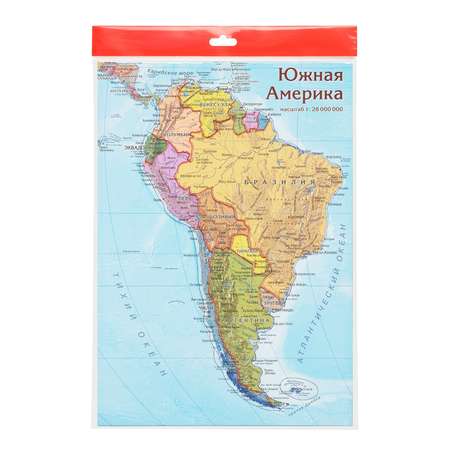 Карта-пазл георафический АГТ Геоцентр Южная Америка для детей 14 деталей 23х33 см