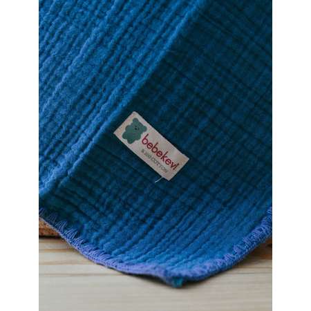 Четырехслойное одеяло Bebekevi для новорожденного синее