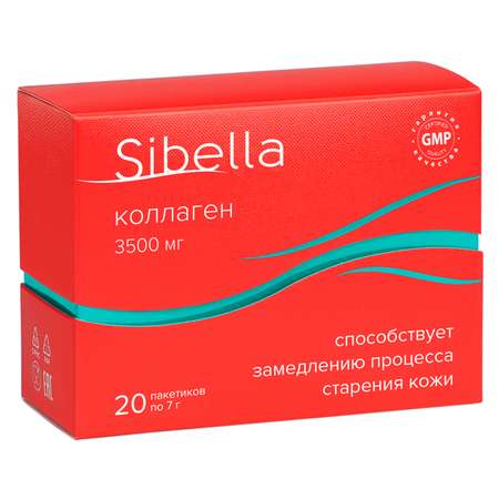 Биологически активная добавка Sibella Коллаген порошок 7г*20пакетиков
