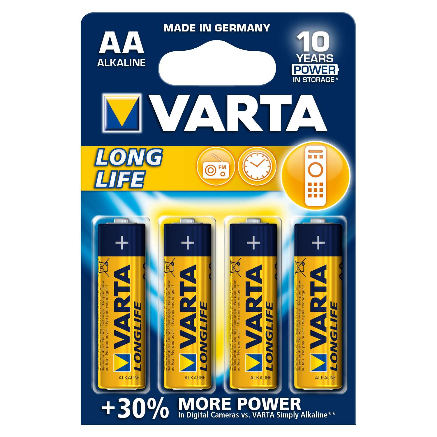 Батарейка Varta Longlife Mignon 1.5V - LR06/ AA 4шт - фото 1