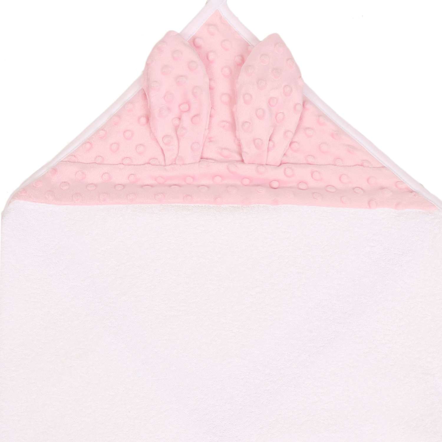 Полотенце Amarobaby Soft Ears Collection с уголком Розовый - фото 3