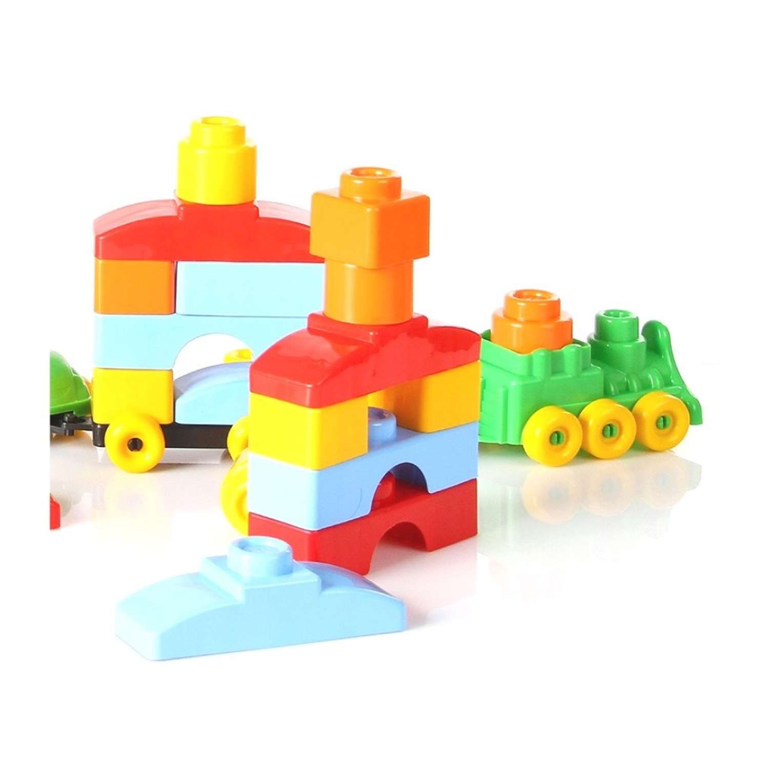 Развивающие игрушки БИПЛАНТ Конструктор для малышей Кноп-Кнопыч 114 деталей + Пирамидка детская большая - фото 4