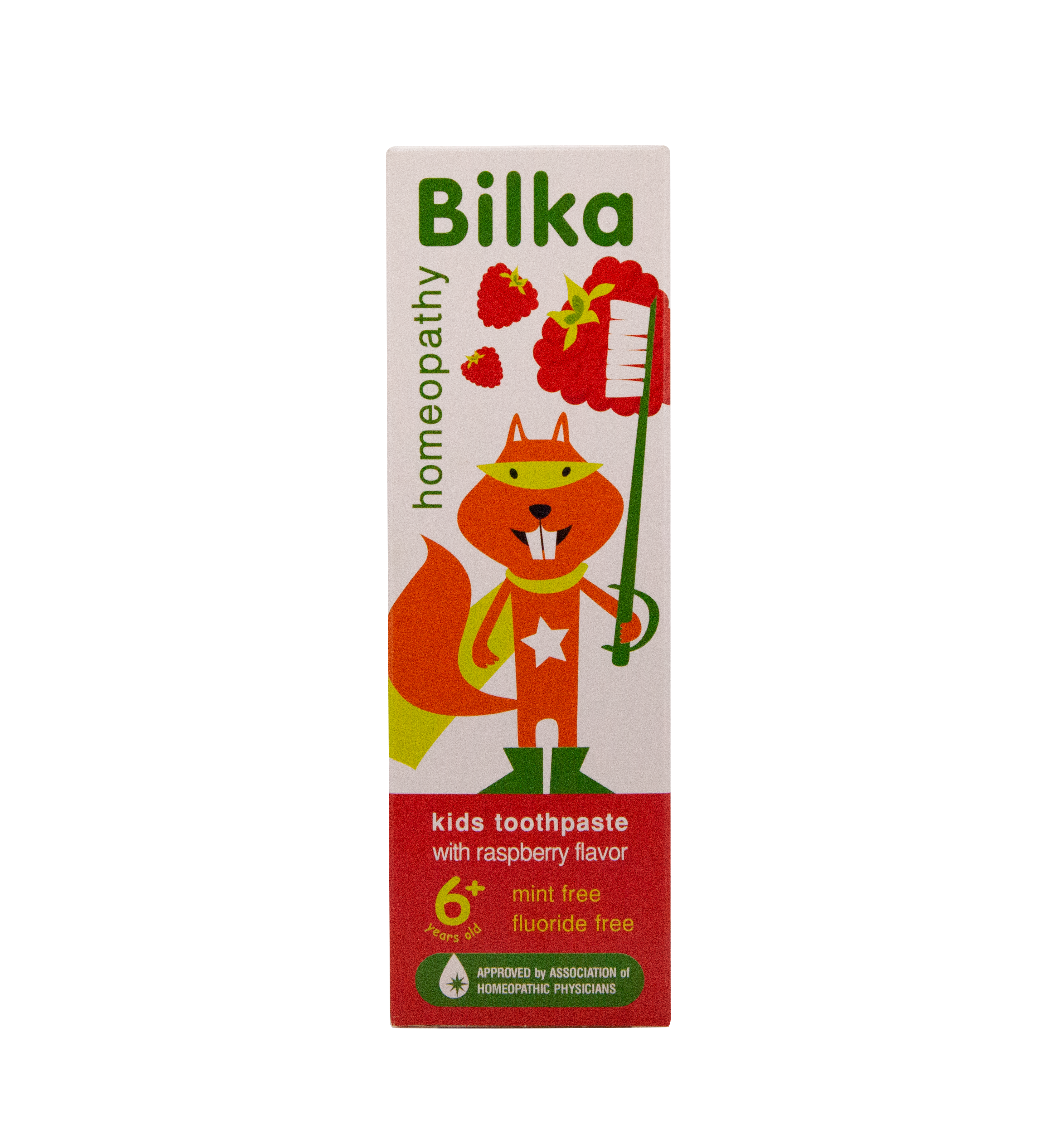 Зубная паста Bilka Homepathy 6+ 50 мл с ароматом малины - фото 1