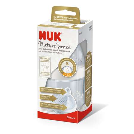 Бутылочка Nuk Nature Sense 150мл с 0месяцев Белая