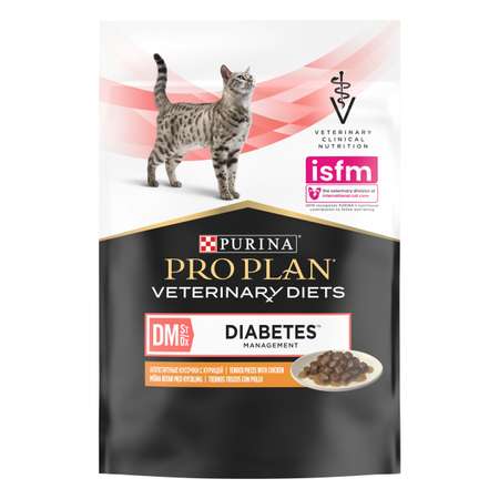 Корм для кошек Purina Pro Plan Veterinary diets 85г с курицей при сахарном диабете влажный в соусе