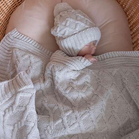Конверт на выписку НаследникЪ Выжанова Утепленный плед + уголок с бантом для новорожденного в кроватку в коляску
