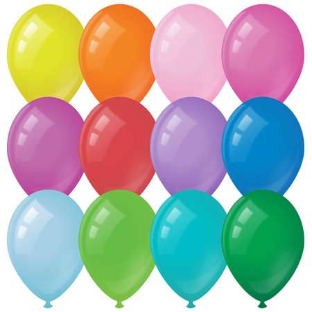 Воздушные шары Meshu пастель. 12 цветов ассорти 100шт М9/23см