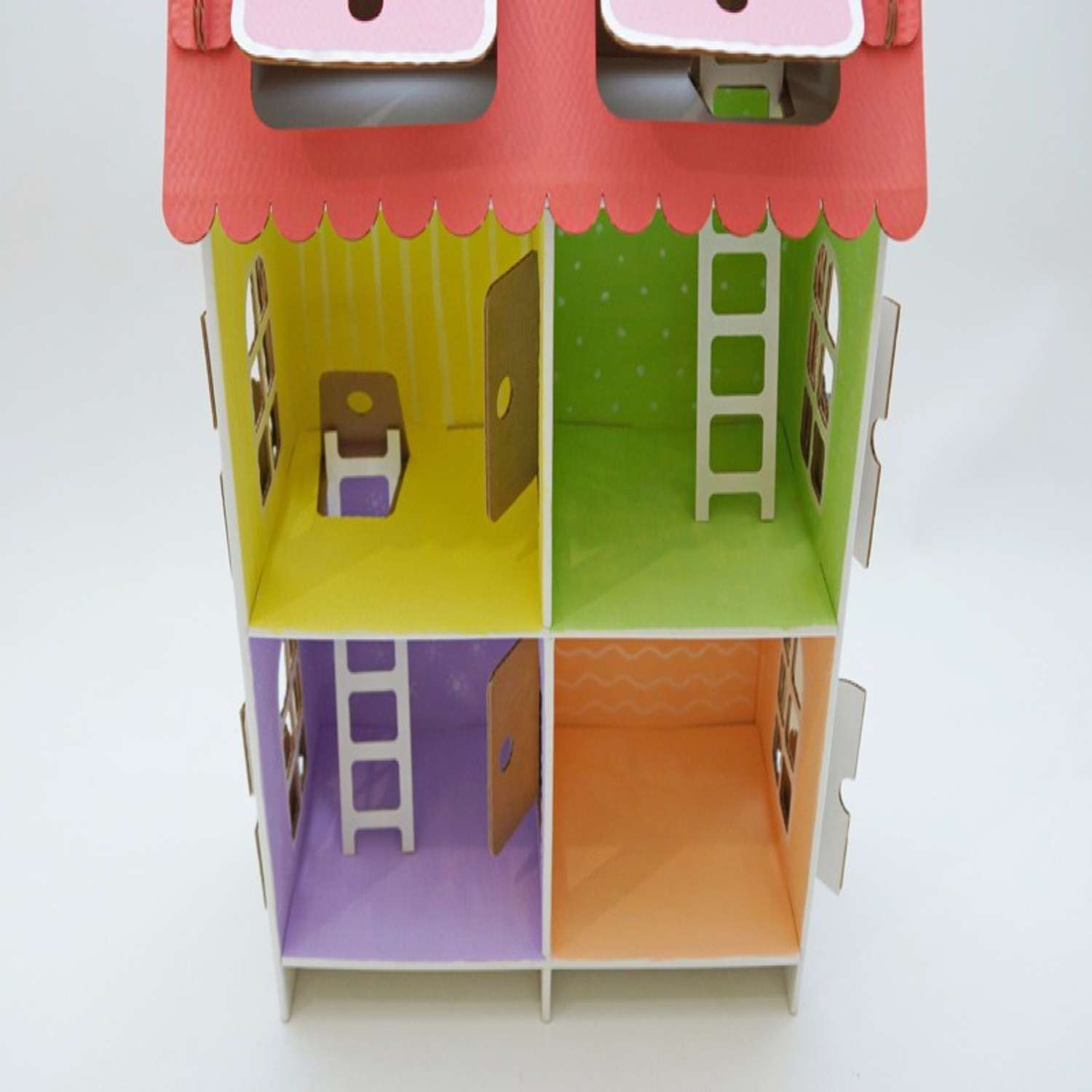 Кукольный домик из картона Attivio Четыре комнаты(белый ) - фото 6